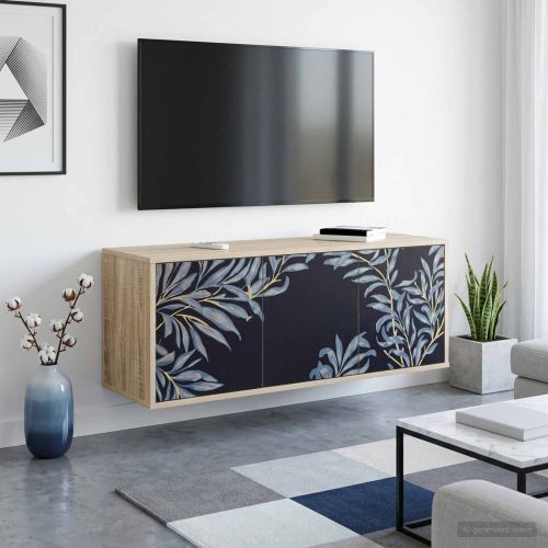 Стенен телевизионен шкаф DOKKUM 102 x 33 x 40 см Дъб сонома