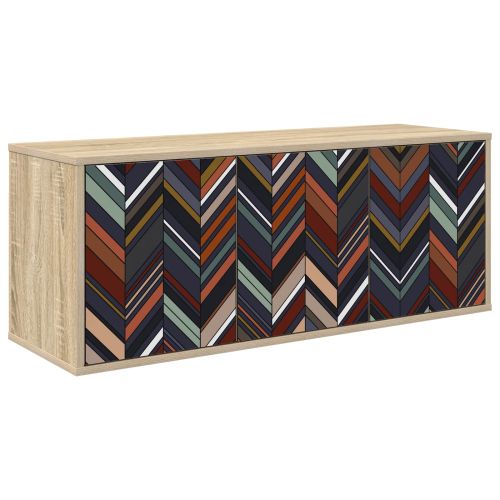 Стенен телевизионен шкаф OMMEN 102 x 33 x 40 см Дъб сонома
