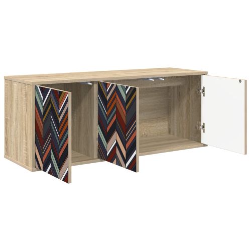 Стенен телевизионен шкаф OMMEN 102 x 33 x 40 см Дъб сонома