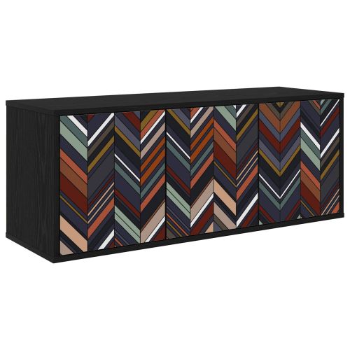 Стенен телевизионен шкаф OMMEN 102 x 33 x 40 см Черен дъб
