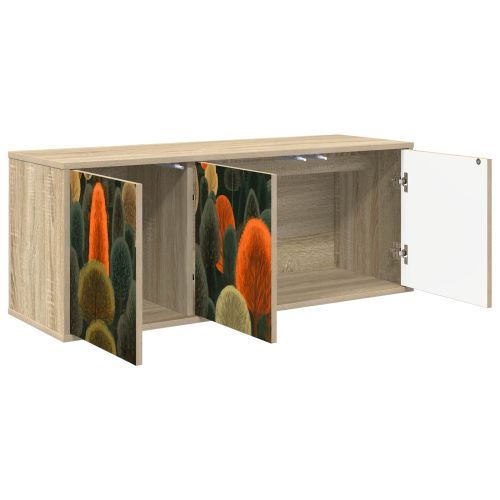 Стенен телевизионен шкаф ZAANDAM 102 x 33 x 40 см Дъб сонома