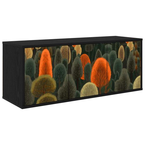 Стенен телевизионен шкаф ZAANDAM 102 x 33 x 40 см Черен дъб