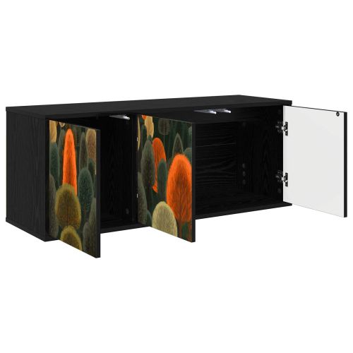 Стенен телевизионен шкаф ZAANDAM 102 x 33 x 40 см Черен дъб