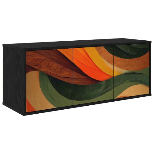 Стенен телевизионен шкаф BONN 102 x 33 x 40 см Черен дъб