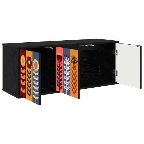 Стенен телевизионен шкаф ESSEN 102 x 33 x 40 см Черен дъб