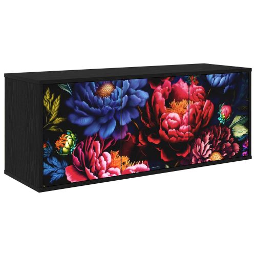 Стенен телевизионен шкаф KIEL 102 x 33 x 40 см Черен дъб