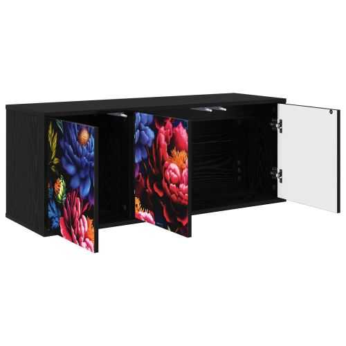 Стенен телевизионен шкаф KIEL 102 x 33 x 40 см Черен дъб