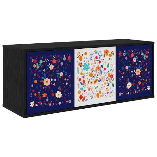 Стенен телевизионен шкаф MAINZ 102 x 33 x 40 см Черен дъб