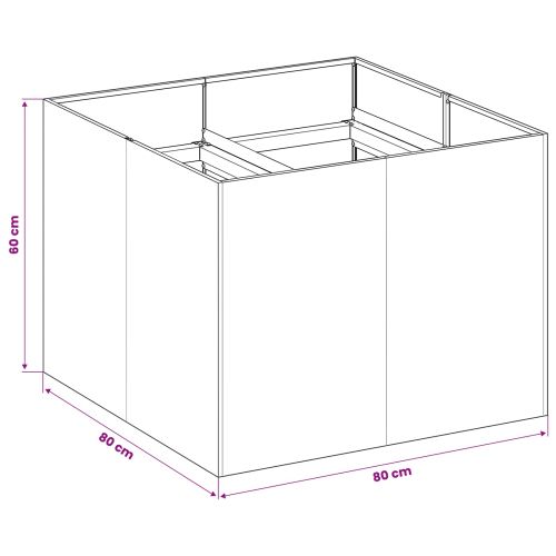 Градинска саксия Антрацит 80 x 80 x 60 см
