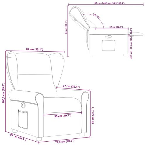 Recliner Chair Cloud Grey Fabric