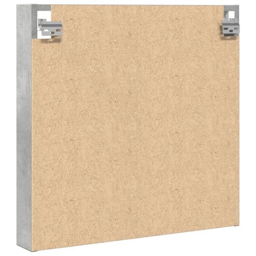 Шкаф витрина, бетонно сив, 60x8,5x58 см, инженерно дърво