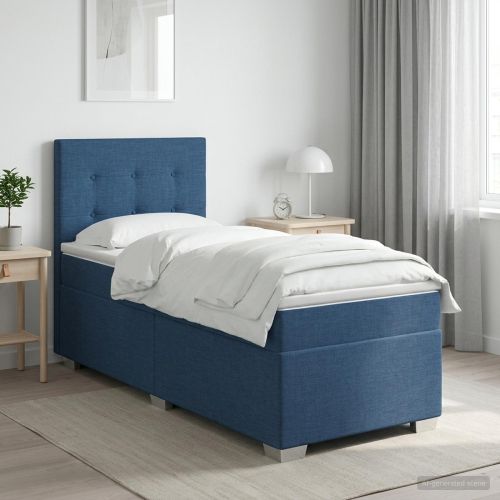Континентално легло с матрак Синьо 90 x 190 cm Текстил