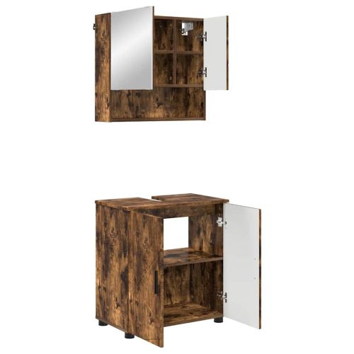 Комплект мебели за баня 2 бр. Димян дъб 61 x 35 x 64 см