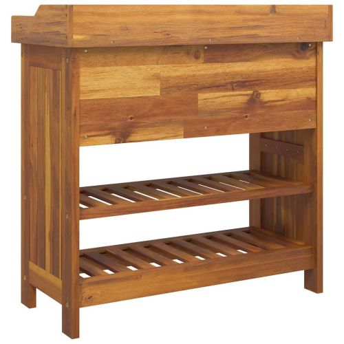 Градинско шкафче с чекмедже с рафт Естествен 78 x 36,5 x 78см