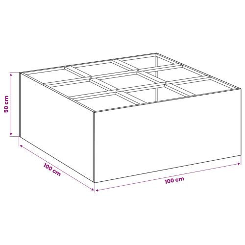 Градинска саксия Черно 100 x 100 x 50 cm