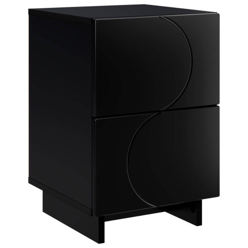 Нощен шкаф Черно 33,5 x 34,5 x 50 см Инженерна дървесина