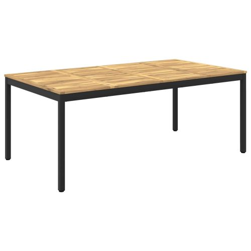 Маса за вечеря в градината Бяло и черно 196 x 100,5 x 75 см