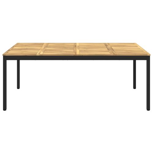 Маса за вечеря в градината Бяло и черно 196 x 100,5 x 75 см