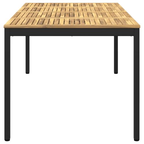 Маса за вечеря в градината Бяло и черно 196 x 100,5 x 75 см