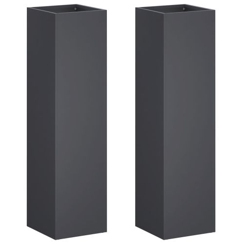 Градинска саксия 2 бр. Антрацит 20 x 20 x 75 см