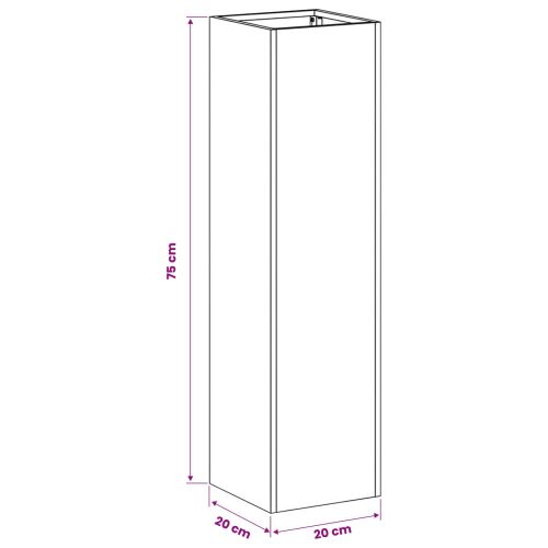 Градинска саксия 2 бр. Антрацит 20 x 20 x 75 см