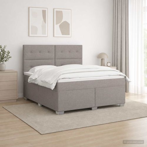 Континентално легло с матрак Таупе 140 x 190 cm Текстил
