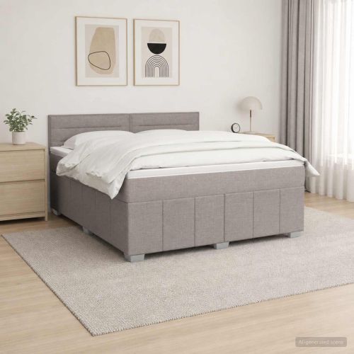 Континентално легло с матрак Таупе 140 x 190 cm Текстил