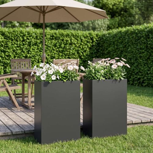 Градинска саксия 2 бр. Черно 50 x 20 x 75 см