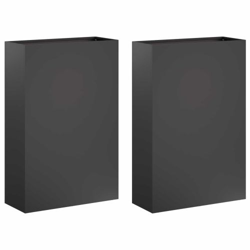 Градинска саксия 2 бр. Черно 50 x 20 x 75 см