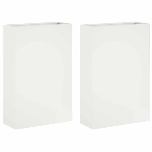 Градинска саксия 2 бр. Бяло 40 x 20 x 75 см