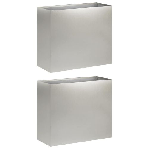 Градинска саксия 2 бр. Сребристо 50 x 20 x 40 см