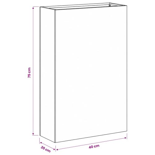 Градинска саксия 2 бр. Антрацит 40 x 20 x 75 см