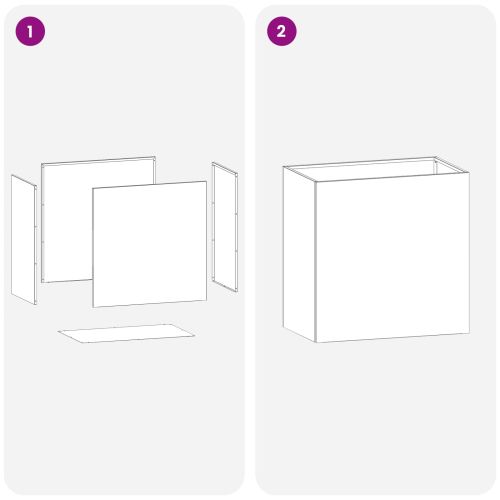 Градинска саксия Бяло 50 x 30 x 50 cm Студено валцована стомана