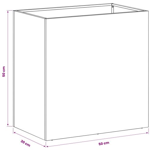 Градинска саксия Бяло 50 x 30 x 50 cm Студено валцована стомана