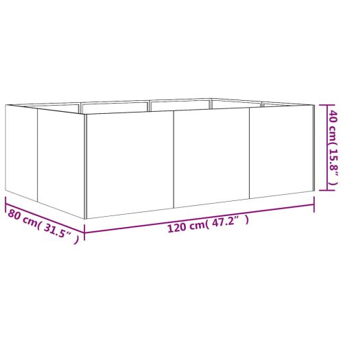 Градинска повдигната леха 120x80x40 см кортенова стомана