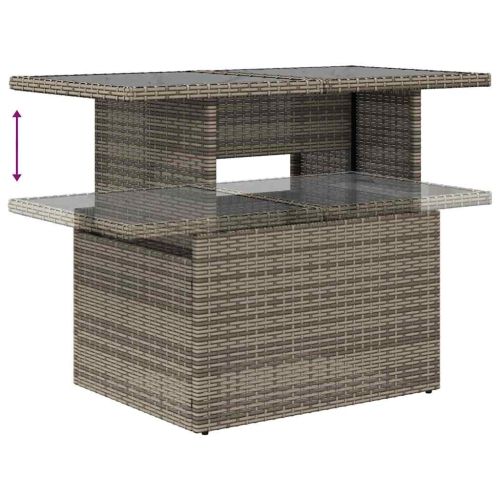 Градински Софа Комплект 6 бр. Сив и тъмносин полиратан