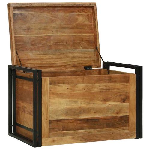 Кутия за съхранение Кафяв и черен 80 x 50 x 50 см