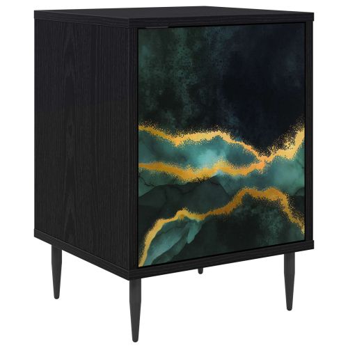 Нощен шкаф WIJHE Черен дъб 36 x 33 x 51 см Инженерна дървесина
