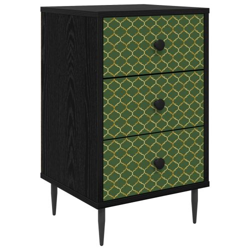 Нощен шкаф GELEEN Черен дъб 36 x 33 x 61 см Инженерна дървесина