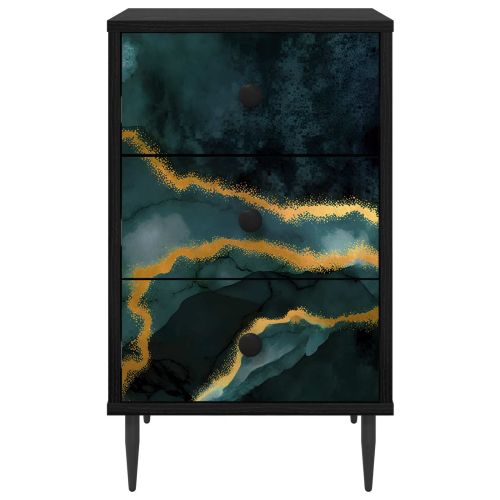 Нощен шкаф WIJHE 2 бр. Черен дъб 36 x 33 x 61 см