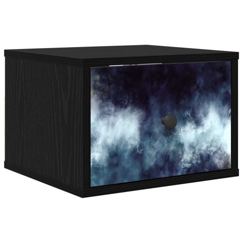 Стенен шкаф за нощно шкафче RAALTE Черен дъб 36 x 33 x 25 см