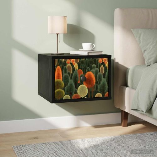 Стенен шкаф за нощно шкафче ZAANDAM Черен дъб 36 x 33 x 25 см