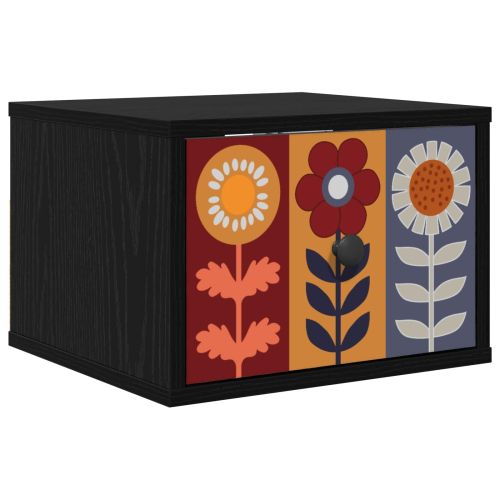 Стенен шкаф за нощно шкафче ESSEN Черен дъб 36 x 33 x 25 см