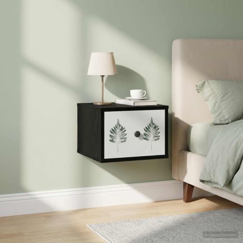 Стенен шкаф за нощно шкафче HANAU Черен дъб 36 x 33 x 25 см