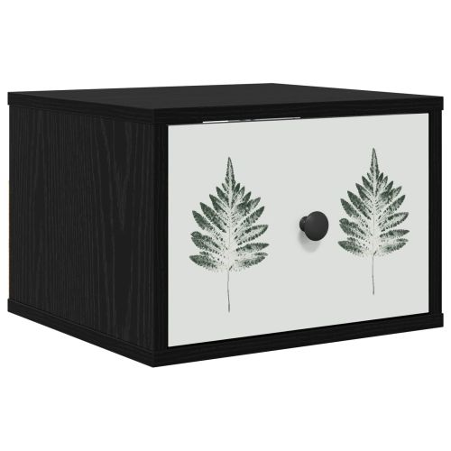 Стенен шкаф за нощно шкафче HANAU Черен дъб 36 x 33 x 25 см