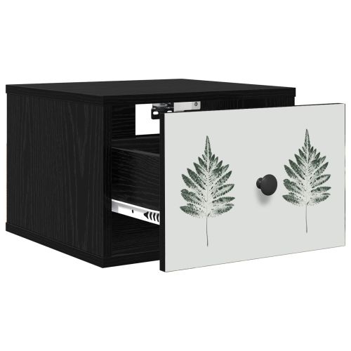 Стенен шкаф за нощно шкафче HANAU Черен дъб 36 x 33 x 25 см