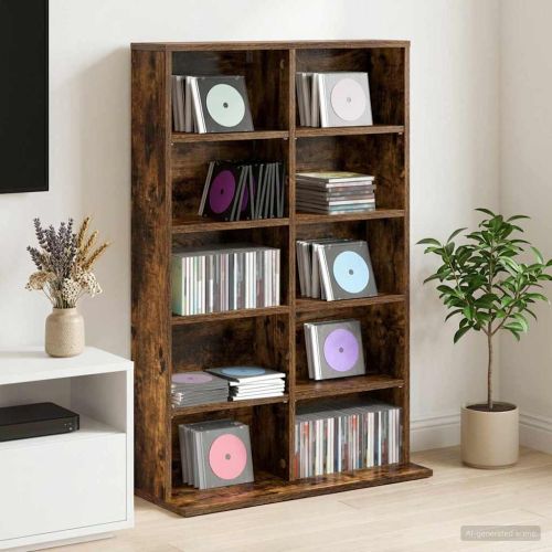 Кабинет за CD Опушен дъб 65 x 23,5 x 97,5 см