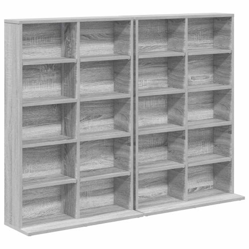Кабинет за CD 2 бр. Сив Сонома 65 x 23,5 x 97,5 см