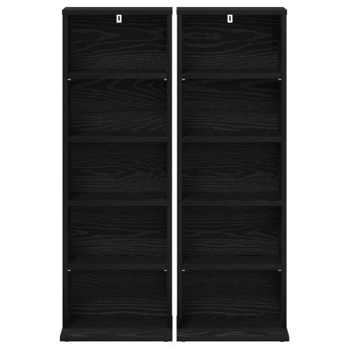 Кабинет за CD 2 бр. Черен дъб 33 x 23,5 x 97,5 см