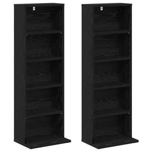 Кабинет за CD 2 бр. Черен дъб 33 x 23,5 x 97,5 см